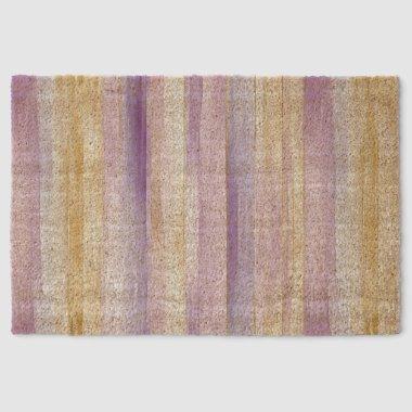 Purple Cream Iris Stripes  Fiber Doormat