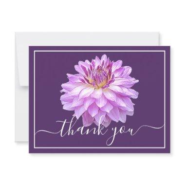 Purple Dahlia With Purple Background Thank You PostInvitations