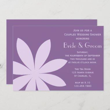 Purple Daisy Flower Couples Wedding Shower Invitations