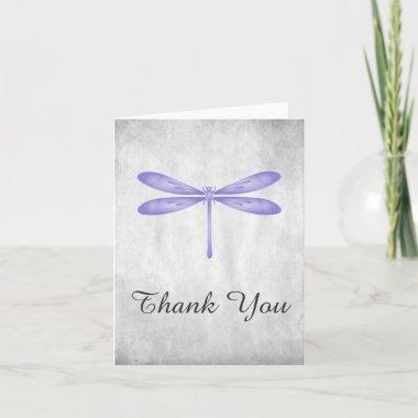 Purple Dragonfly Thank You Invitations