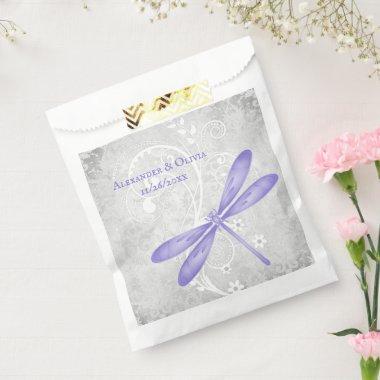 Purple Dragonfly Wedding Favor Bags