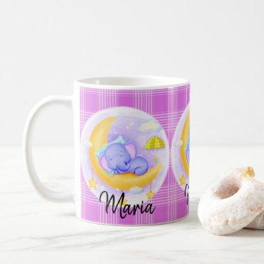 Purple Elephant Purple Plaid Mug