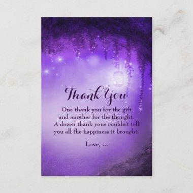 Purple Enchanted Fantasy Forest Thank You Invitations