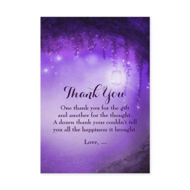 Purple Enchanted Fantasy Forest Thank You Invitations