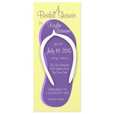 Purple Flip Flop Bridal Shower Invitations