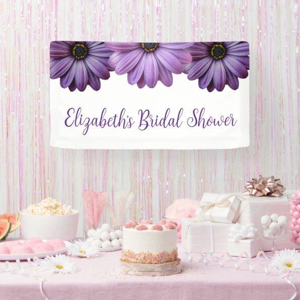 Purple Floral Bridal Shower Banner