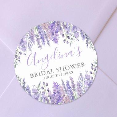 Purple Floral  Classic Round Sticker