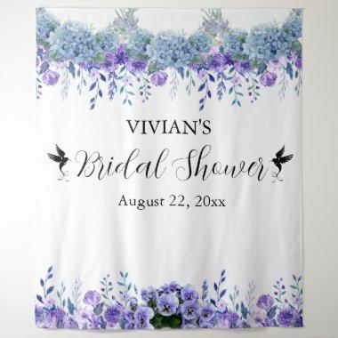 Purple Floral Bridal Shower Photo Booth Backdrop