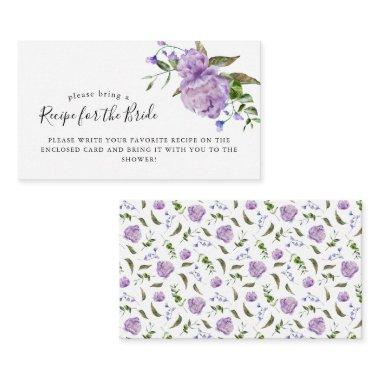 Purple Floral  Recipe Request Enclosure