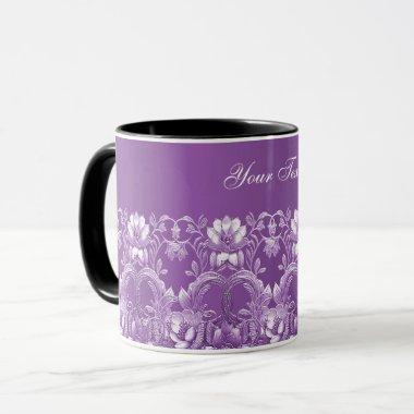Purple Floral Coffee Mug