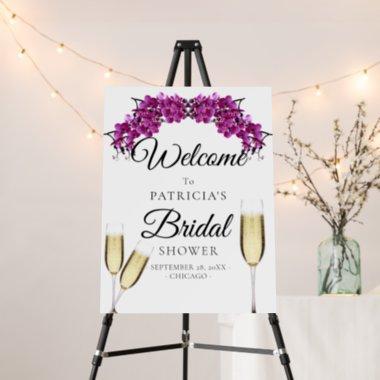 Purple Floral Crown Bridal Shower Welcome Sign