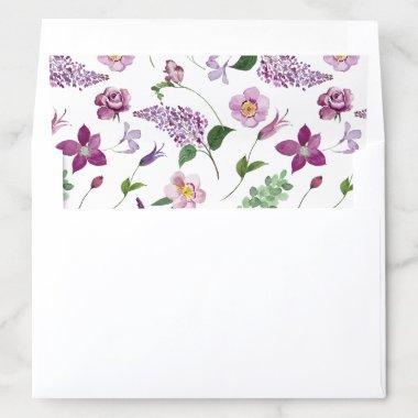 Purple Floral Envelope Liner