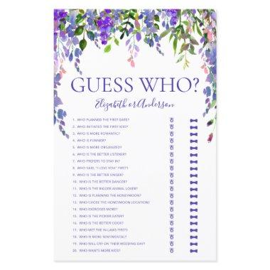 Purple Floral Guess Who  Game