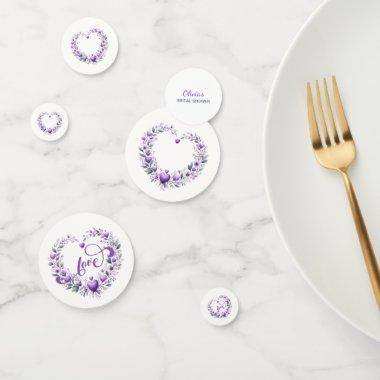 Purple Floral Hearts  Confetti