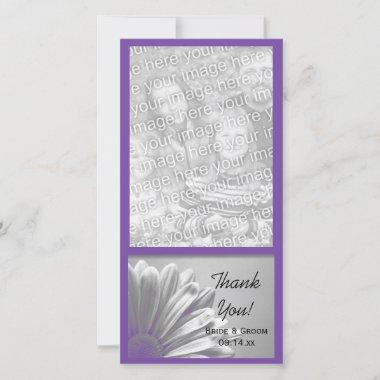 Purple Floral Highlights Wedding Thank You