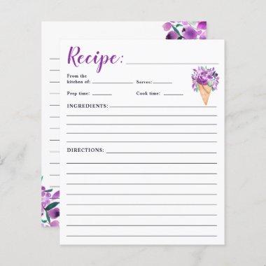 Purple Floral ice cream watercolor bridal recipe