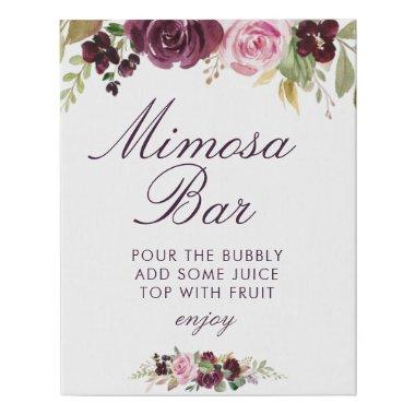 purple floral mimosa bar  sign