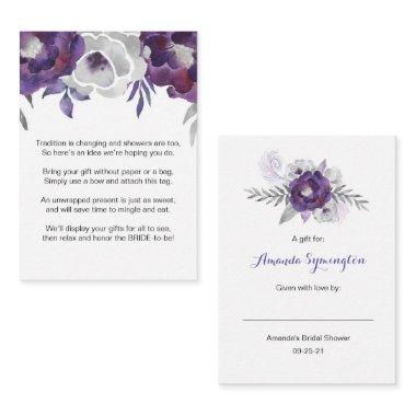 Purple Floral No Wrap Shower request tag 3963 Enclosure