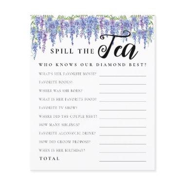 Purple Floral Spill the Tea  Game