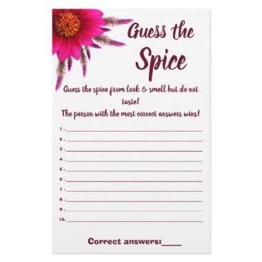 Purple Flower Guess the Spice Game  Flyer