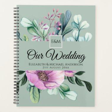 Purple Flower Monogram WEDDING PLANNER Newlyweds