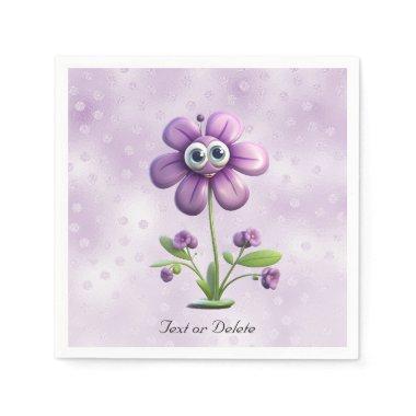 Purple Flower Paper Napkin