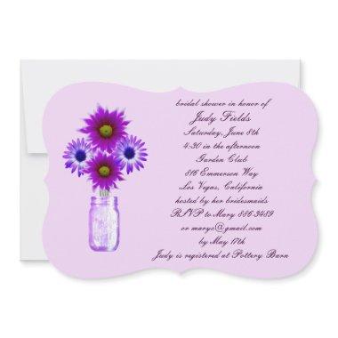 Purple Flowers Mason Jar