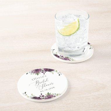 Purple Flowers, Plum Flowers, Boho,  Coaster