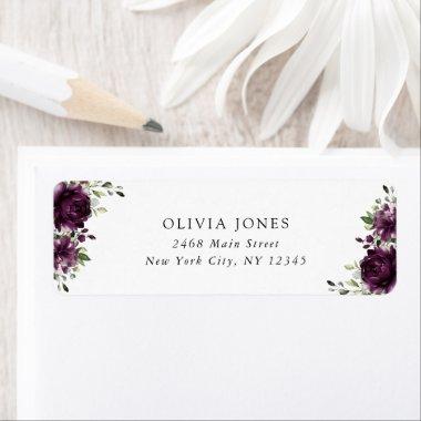 Purple Flowers, Plum Flowers, Boho,  Label
