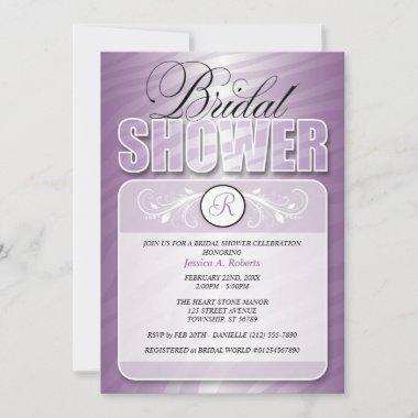 Purple Fusion Zebra Print Bridal Shower Invitations
