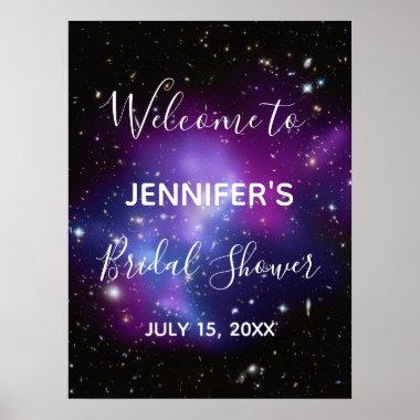 Purple Galaxy Celestial Photo Bridal Shower Poster