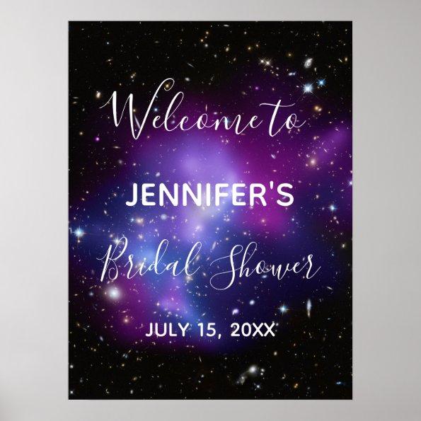 Purple Galaxy Celestial Photo Bridal Shower Poster