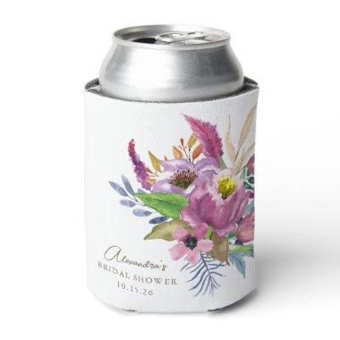 Purple Garden Floral Minimalist Custom Shower Can Cooler