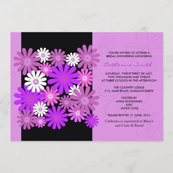Purple Gerber Daisy Bridal Shower Invitations