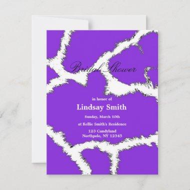 Purple Giraffe Pattern Bridal Shower Invitations