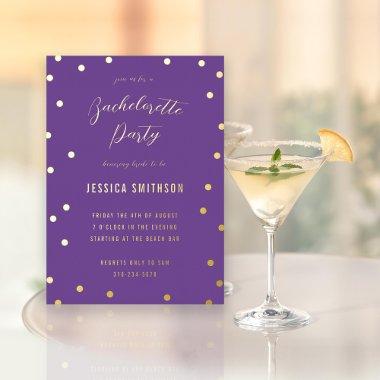 Purple Glitter Gold Confetti Bachelorette Party Foil