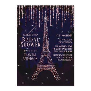 Purple Glitter Paris Eiffel Tower