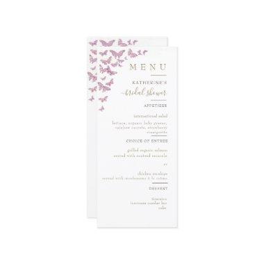 Purple Gold Butterfly Boho Elegant  Menu
