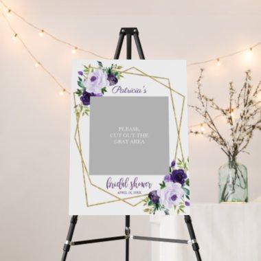 Purple Gold Floral Bridal Shower Photo Prop Foam Board