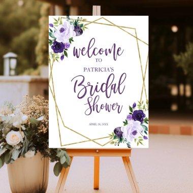 Purple Gold Floral  Welcome Foam Board