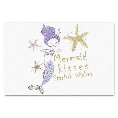 Purple & Gold Glitter Mermaid Birthday Party Tissue Paper