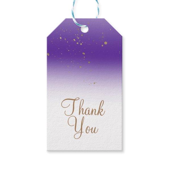 Purple & Gold Modern Glam  Party Gift Tags