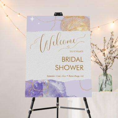 Purple Gold Space Watercolor  Welcome Foam Board