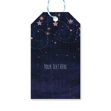 Purple & Gold Starry Celestial Party Favor Gift Tags