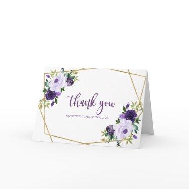Purple Gold Watercolor  Thank You