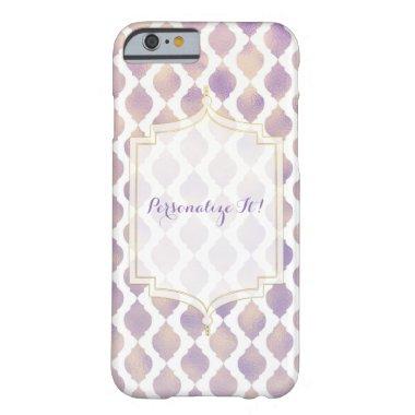 Purple Gold & White Moroccan Modern Custom Barely There iPhone 6 Case
