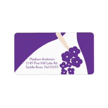 Purple Graceful Bride Return Address Label