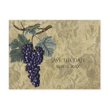 Purple Grapes Vineyard Wedding Event Save The Date Announcement PostInvitations