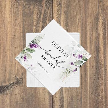 Purple Greenery Lavender  Napkins