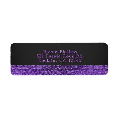 Purple Grey Modern Glam Sequins Party  Label
